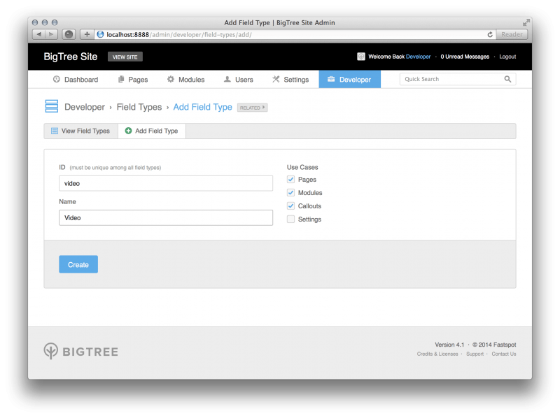 Give your field type a simple id name: lowercase, with no spaces.