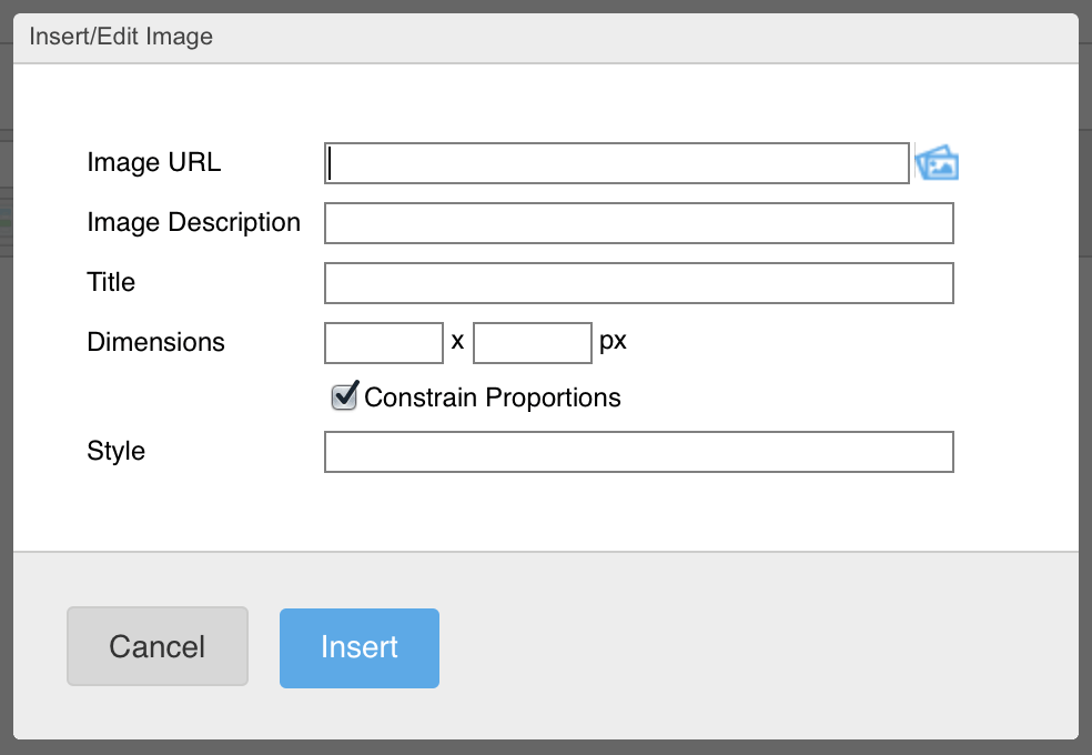 WYSIWYG Image Dialog